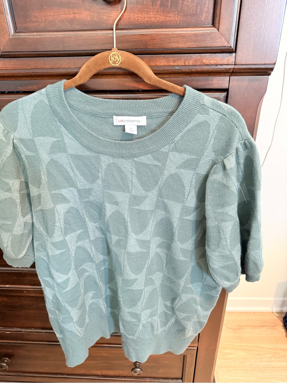 Liz Claiborne Seafoam Green Short Sleeve Knit Top